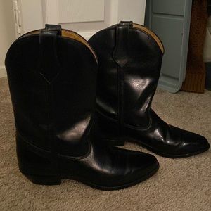 Frye Western Mid Calf Black Leather Boots - 7.5